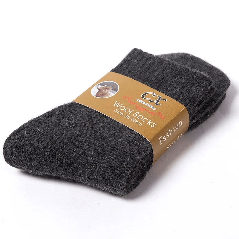 Unisex Winter Thermal Wool Socks – 5 Pack Thick Terry Rabbit Wool Warm Breathable Socks, One Size