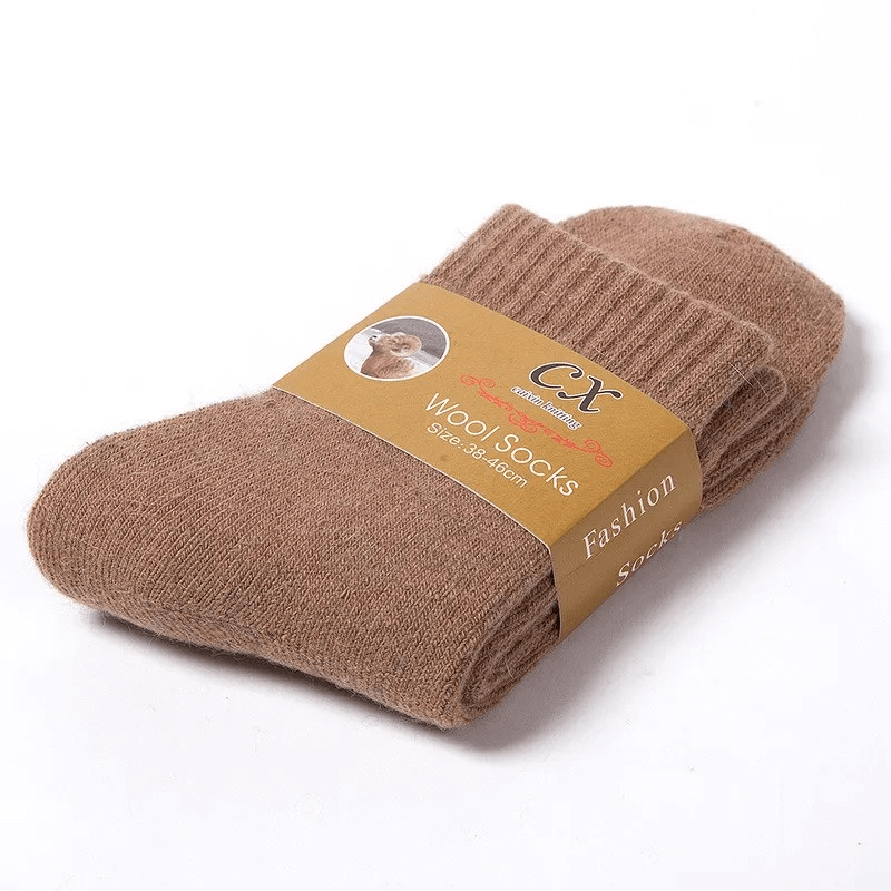 Unisex Winter Thermal Wool Socks – 5 Pack Thick Terry Rabbit Wool Warm Breathable Socks, One Size