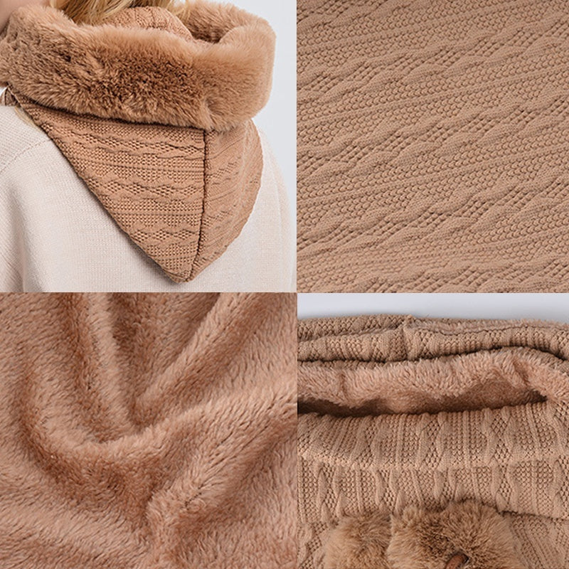 Winter Thick Plush Hat & Scarf Set – Hooded Knit Warmweave™