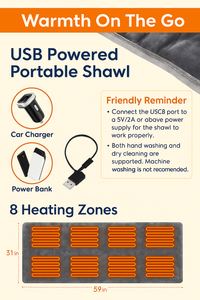USB Heated Shawl Wrap – Wearable Warmth You Can Feel Instantly