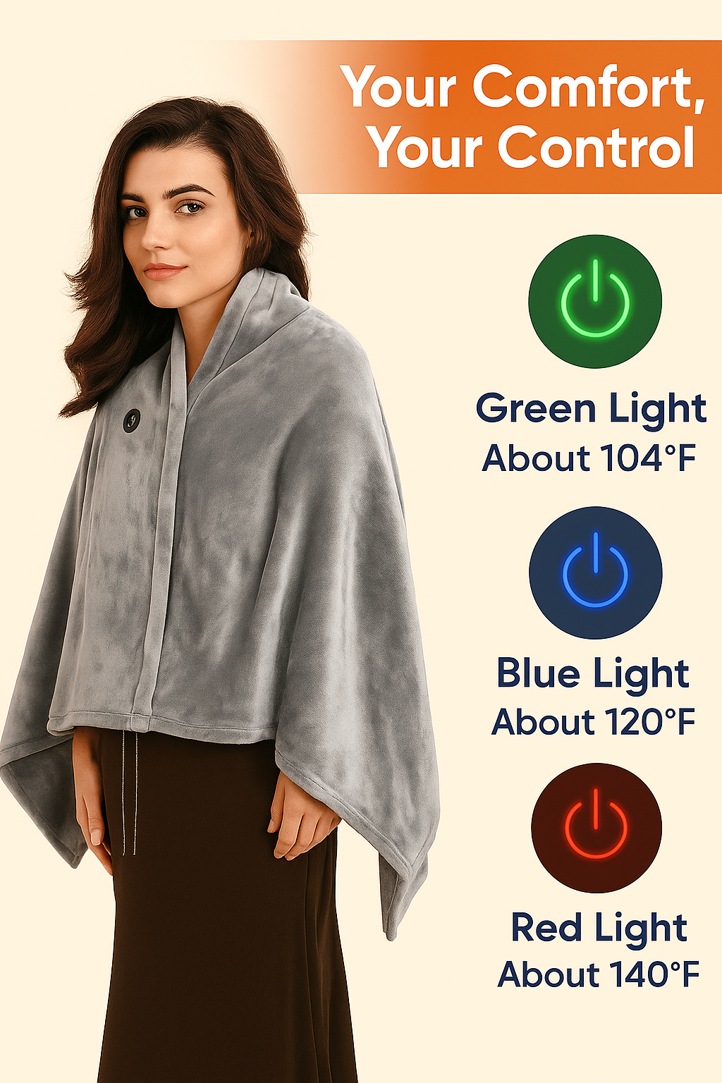 USB Heated Shawl Wrap – Wearable Warmth You Can Feel Instantly