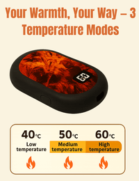 EmberGlow™ Hand Warmer – Digital Temperature Display at 60°C