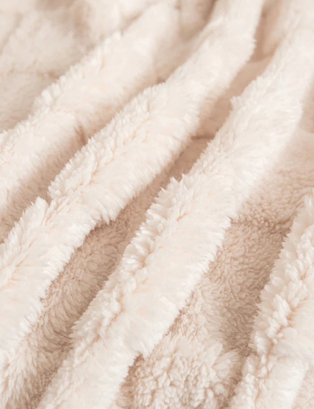 Plush and fluffy material close-up of the Warmweave sofa blanket