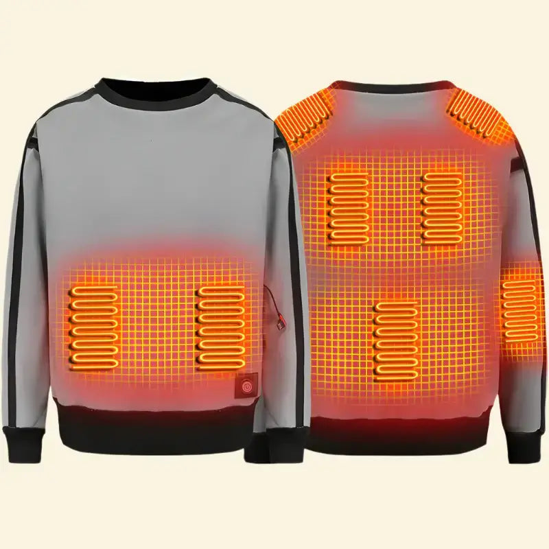 Reinforced USB charging port on the Warmweave™ Heated Sweatshirt, showing durable plug-in design for winter use
