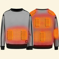 Reinforced USB charging port on the Warmweave™ Heated Sweatshirt, showing durable plug-in design for winter use