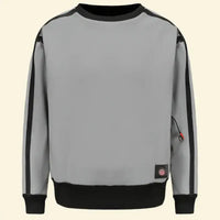 Front view of the Warmweave™ USB Heated Sweatshirt in grey and black, designed for winter warmth