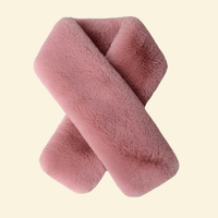 Romantic Ash Rose scarf in cloud-soft fleece for a warm, stylish look