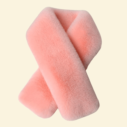 Delicate Blush Pink scarf with premium fleece texture for cozy winter vibes