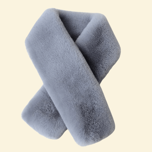 Frost Grey winter scarf designed with plush softness and neutral elegance