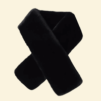 Classic Midnight Black plush scarf offering sleek warmth and timeless style