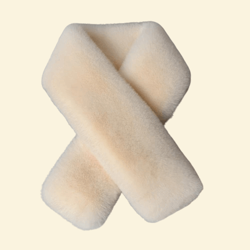 Elegant Vanilla Cream scarf made from ultra-soft fleece for everyday comfort