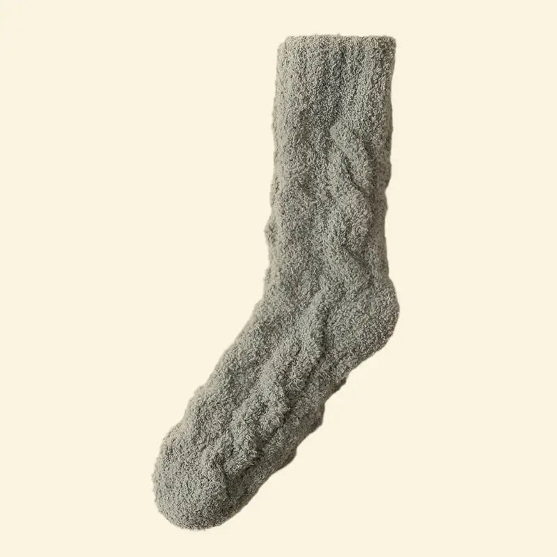 Deep pine green coral velvet socks by Warmweave™, ultra‑soft and perfect for winter warmth.