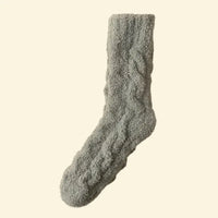 Deep pine green coral velvet socks by Warmweave™, ultra‑soft and perfect for winter warmth.