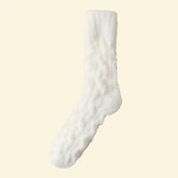 Soft snow white coral velvet socks by Warmweave™, luxurious, warm, and gentle on skin.