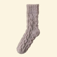 Warm brown Toasted Coca coral velvet socks by Warmweave™, plush interior and slip‑resistant soles.