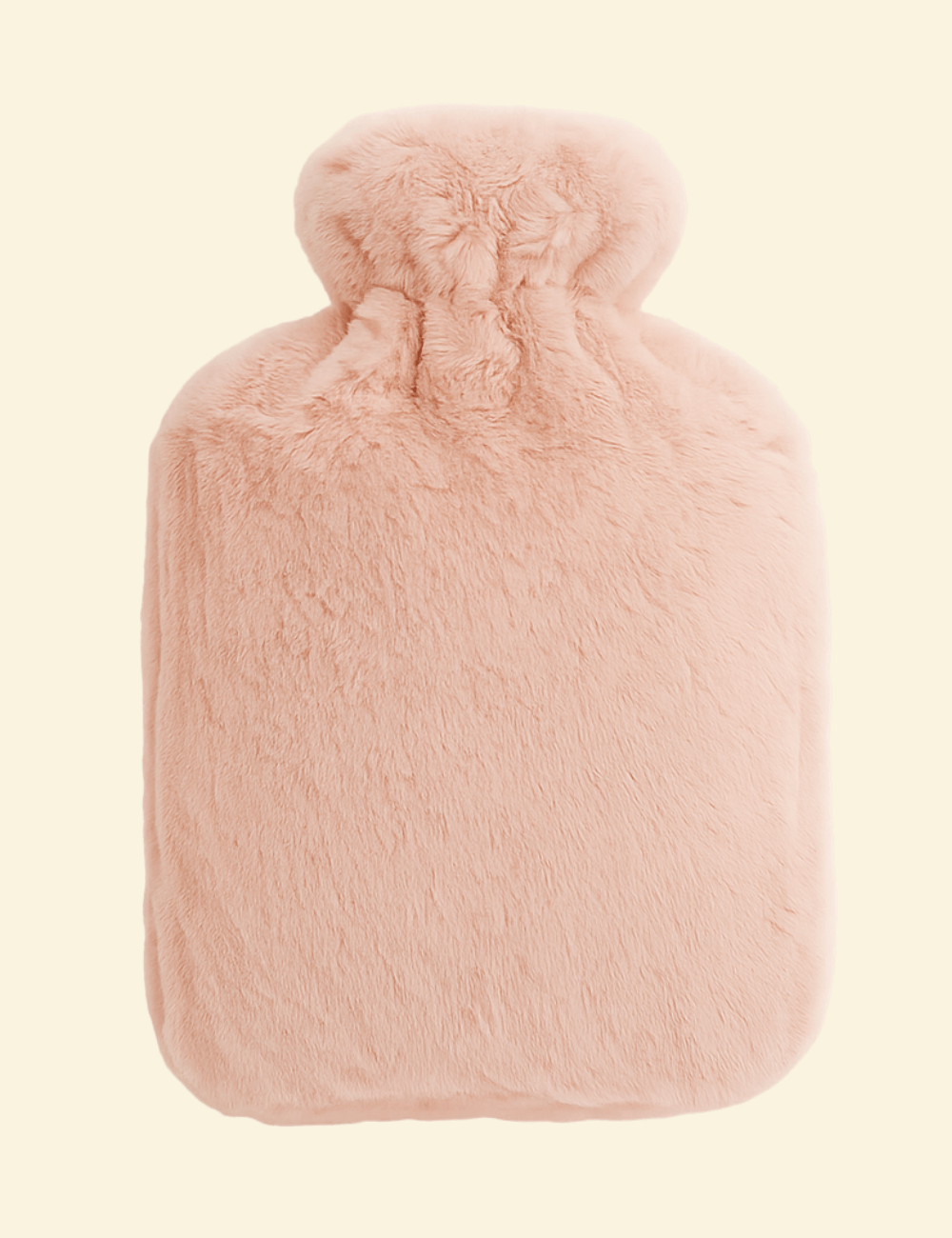 Soft pink Warmweave™ hot water bottle with cozy flannel cover, ideal for gentle heat therapy and comfort.