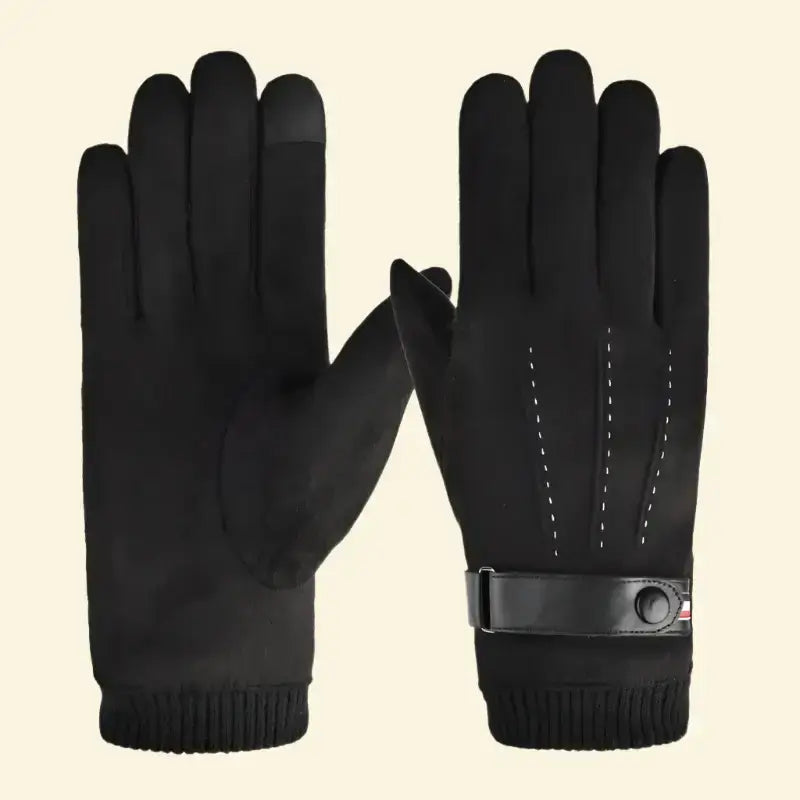 Warmweave™ Men's Suede Thermal Gloves in classic black color