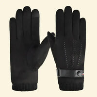 Warmweave™ Men's Suede Thermal Gloves in classic black color