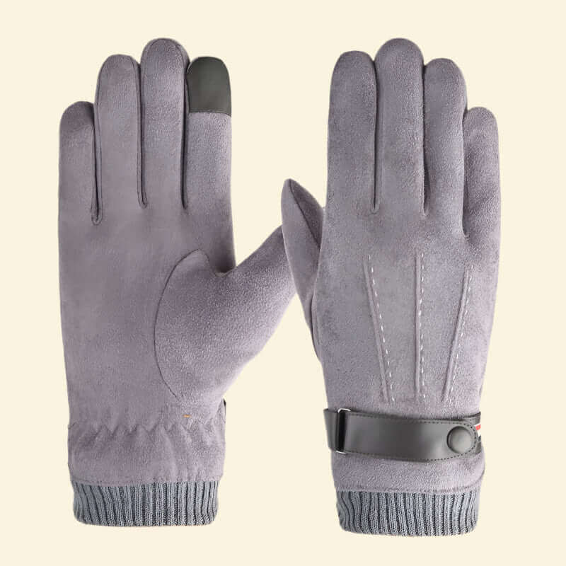 Warmweave™ Men's Suede Thermal Gloves in elegant frost grey